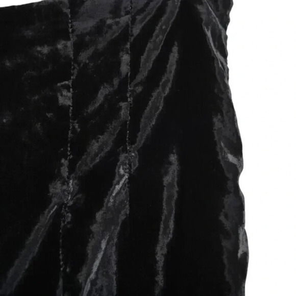 Zara Crushed Velvet Pants High Waist Black  Super Soft Size Medium - Picture 6 of 12